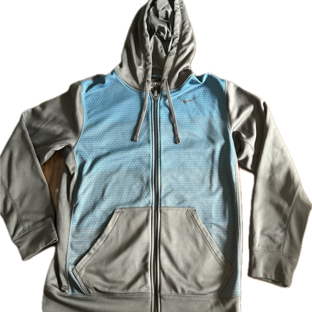 Gray and Blue Nike Hoodie